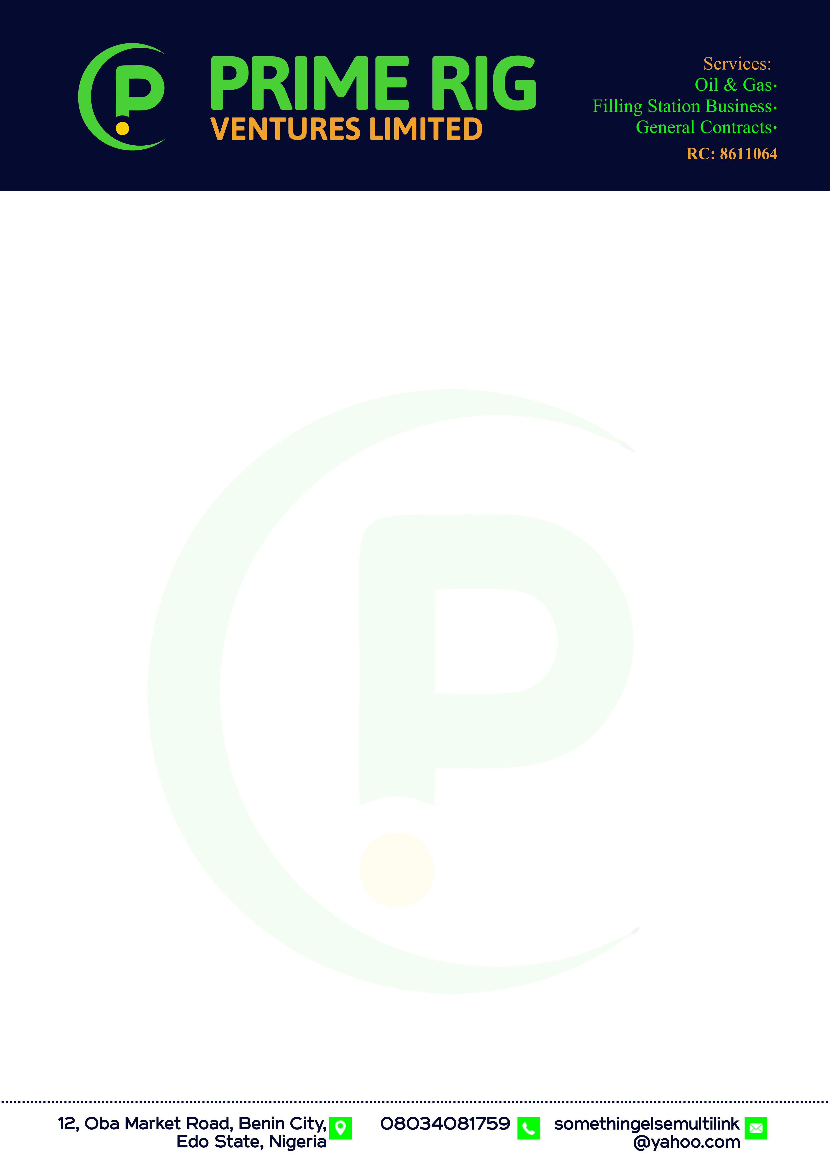 Prime Rig Ventures Limited Certificate of Incorporation